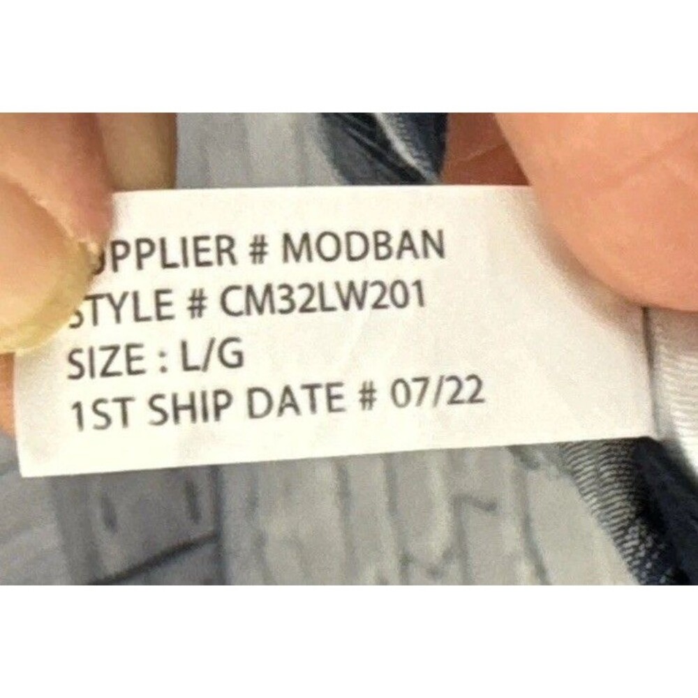 Y2K Chaps Mens Long Sleeve Sustainable Easy Care Woven Shirt navy/white ombré L - Picture 2 of 5